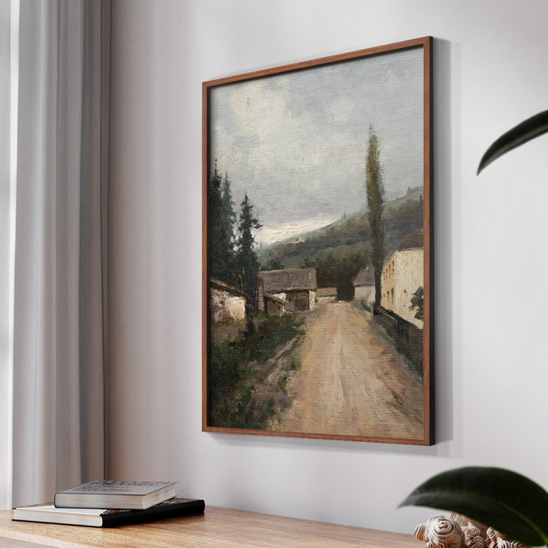 «Vintage Landscape CCXIV» sur, Noyer, H 10 po x l 8 po