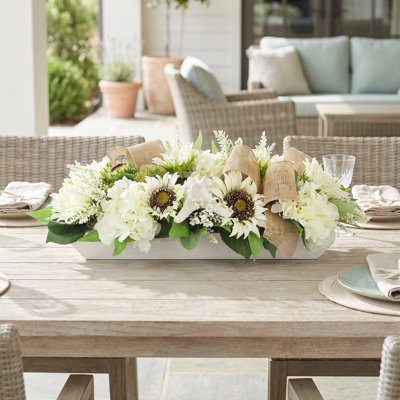 Coastal Fall Centerpiece with Sunflowers and Starfish