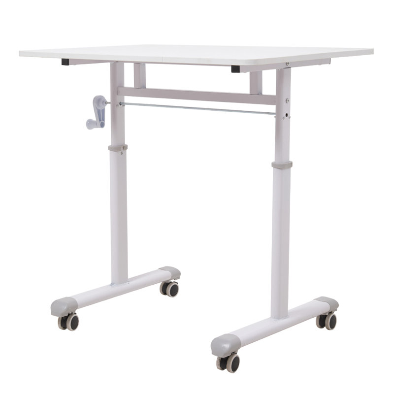 Adjustable Metal Base Computer Desk, 80" W x 60" D