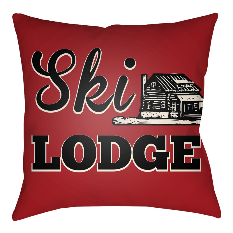 Coussin intérieur / extérieur Lodge, H 16 po x l 16 po, Rouge pourpre