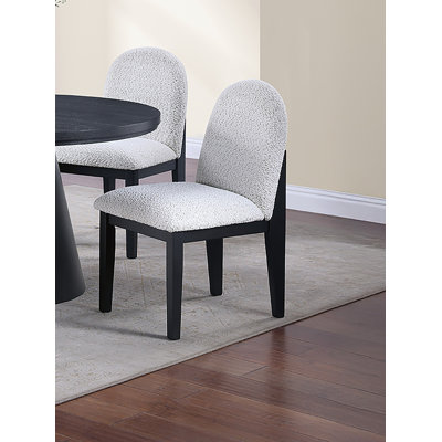 Fabric Soft Cozy Texture 2Pc Dining Chairs Upholstered Seat Back Ergonomic Support Dining Chair
