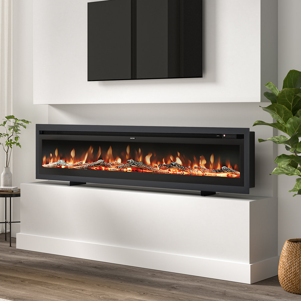 Ketilfrith Electric Fireplace with Remote Included, 12 Flame Colours, and 1800W