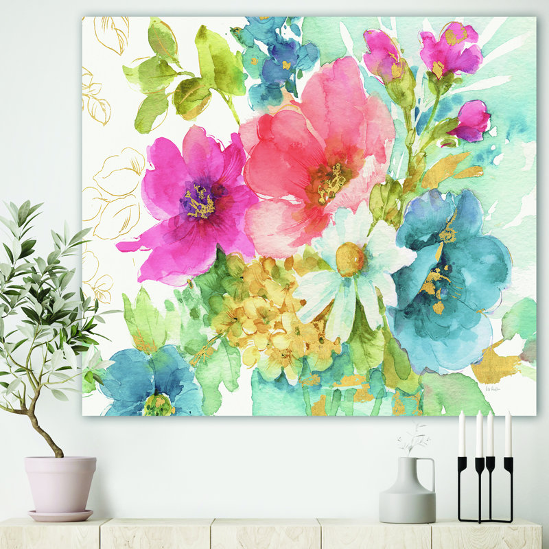 Mon jardin français - reproduction d'art sur toile tendue, H 16 po x l 32 po x p 1 po