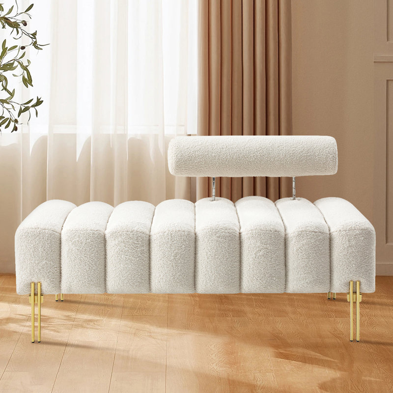 Rhyett Upholstered Bench, Beige