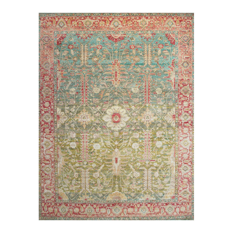 Tapis vintage lavable à la machine, Tapis de couloir 3 pi 3 po x 6 pi 7 po