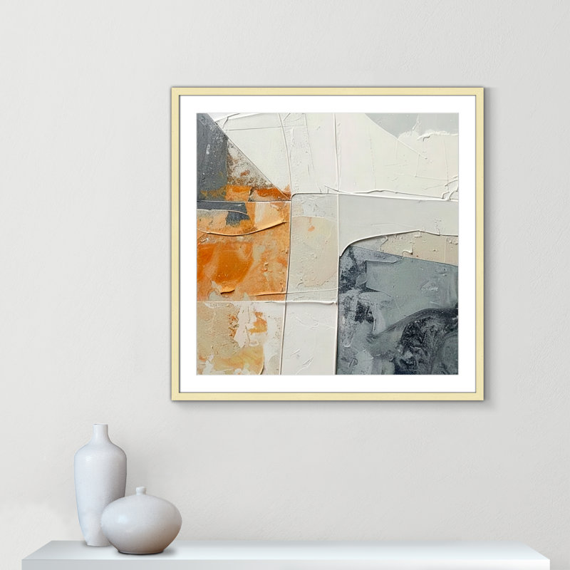 «Plastered II» par Alonza Saunders, Matted Print, Or mat, L 32 po x H 32 po