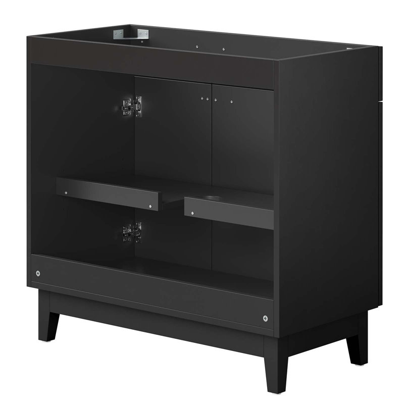 Miles Black 36" Modern Bathroom Vanity Cabinet