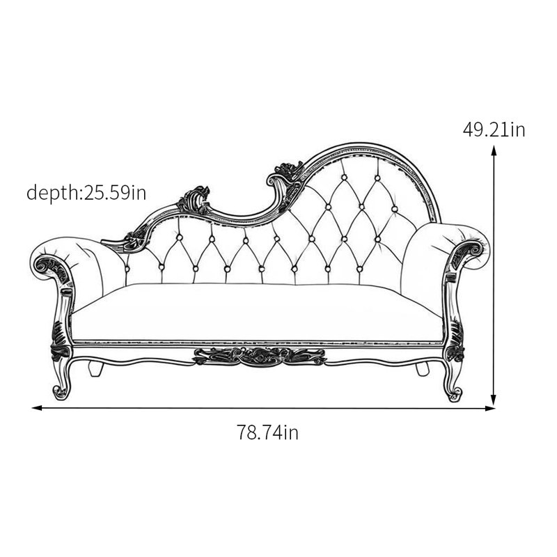 Méridienne imperméable avec rembourrage en éponge, Blanc, Champagne