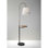 Lampe de table sur pied en laiton avec abat-jour empire de couleur unie 65 po Henefer