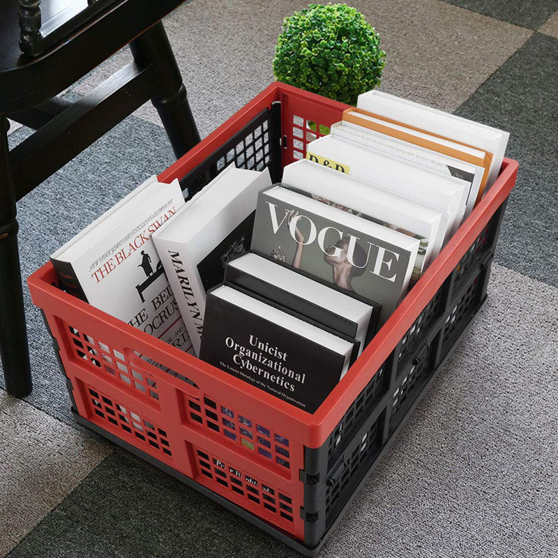 3-Pack 34 Quart Collapsible Stackable Storage Bins, Milk Crates