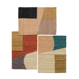 Rectangle Eclipse Geometric Flatweave Silk Area Rug in Black/Brown