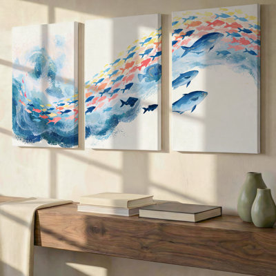 3 Pieces Exculisive Coastal Beach House Lighthouse Scene Large Wall Art Decor, Modern Canvas Decor for Living Room, Bedroom, Office and Home