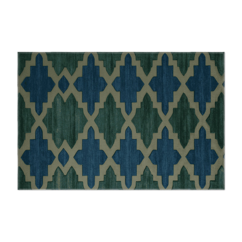 Trellis Gray Indoor and Outdoor Area Rug, Rectangle 9' x 12'