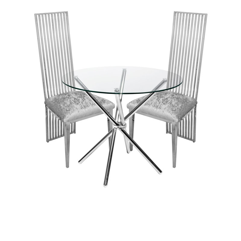 Polen 2 - Person Dining Set, Chrome