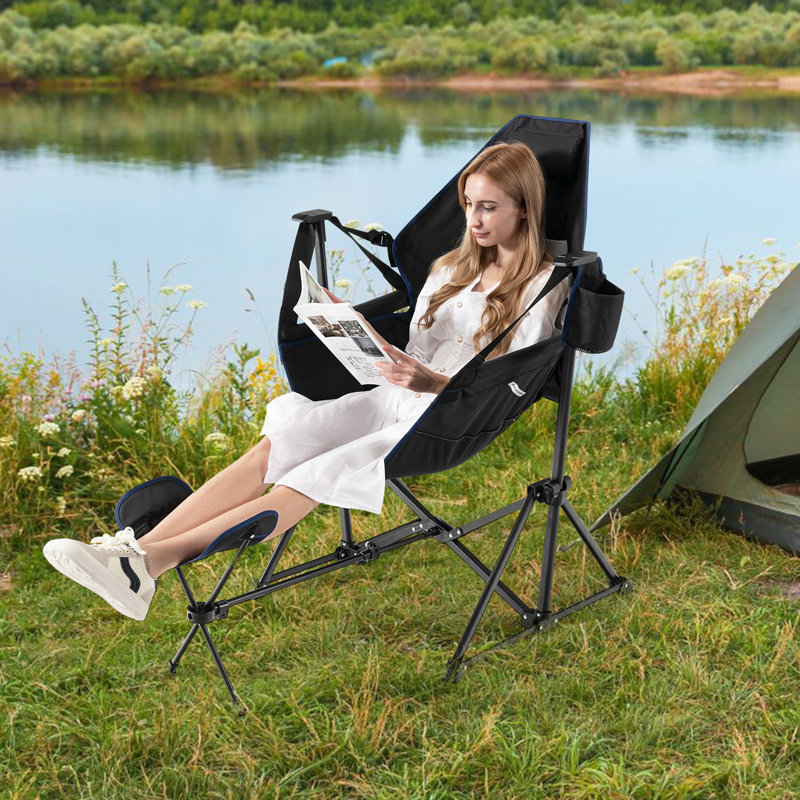 Chaise de camping pliante Niveditha, Noir