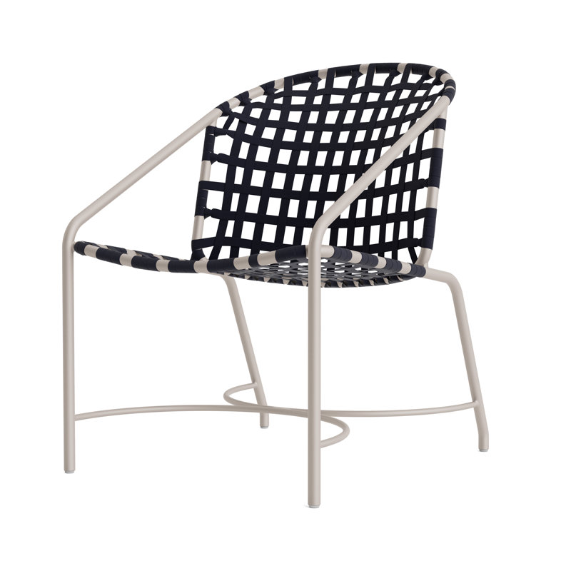 Kantan Outdoor Lounge Chair, Dove Smooth/Marine Suncloth Lace