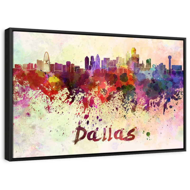 «Dallas Skyline Colors», reproduction sur toile, H 27 po x l 40 po
