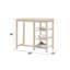 Ensemble de salle à manger 3 pièces avec tablettes de rangement et tabourets en bois massif pour des espaces de vie compacts.