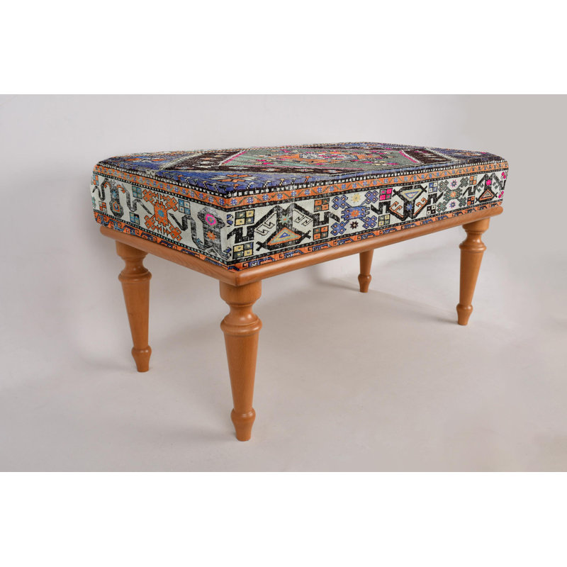 Bohemian Bench, Desk Bench,Ottoman Bench, Upholstered Bench, Turkish Rug Bench, Kilim Bench, Home Decor Bench, Handmade Bench