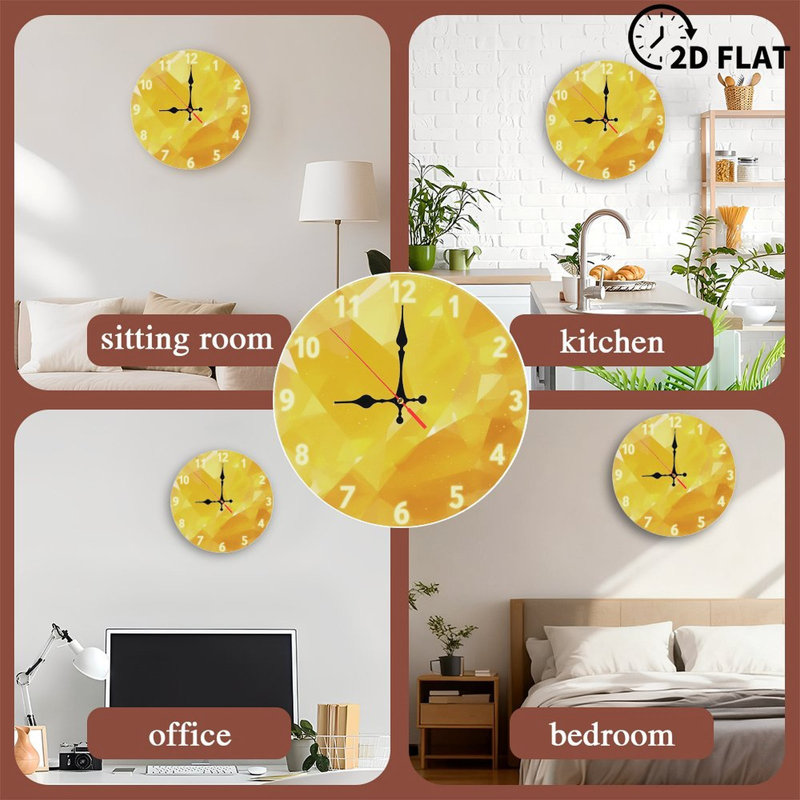 Horloge sur fond jaune