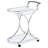 White And 2 Glass Shelf Metal Bar Cart For Dining Room, Storage Style With Stemware Rack Three Wine Rack, 26.5 Inches Wide Shelf, Room Decor Embellishment, 34.44H