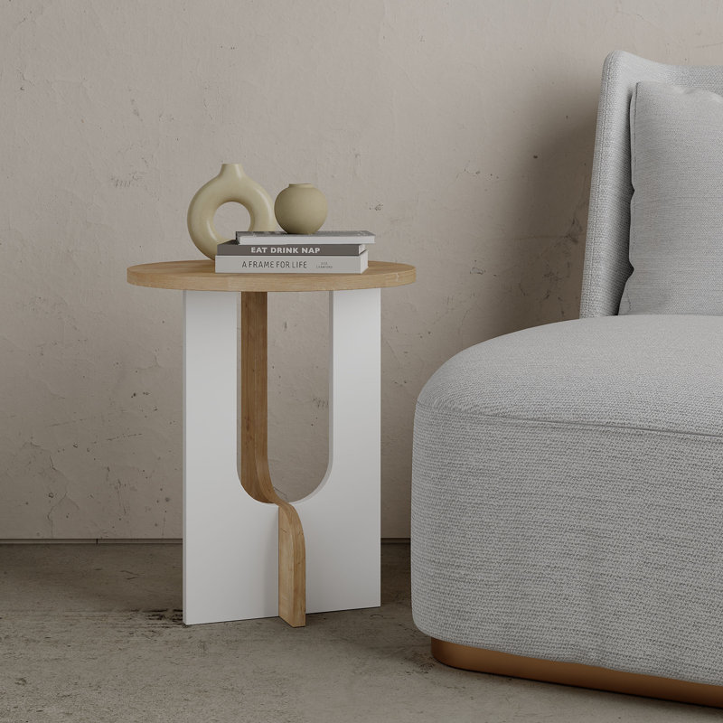 Ajax Side Table, Oak/White, Oak