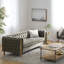 Canapé 3 places avec dossier et accoudoirs capitonnés, moderne pour la chambre à coucher du salon-2123453689-2123453687