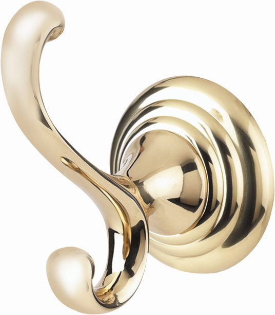 Embassy Single Robe Hook, Polished Brass
