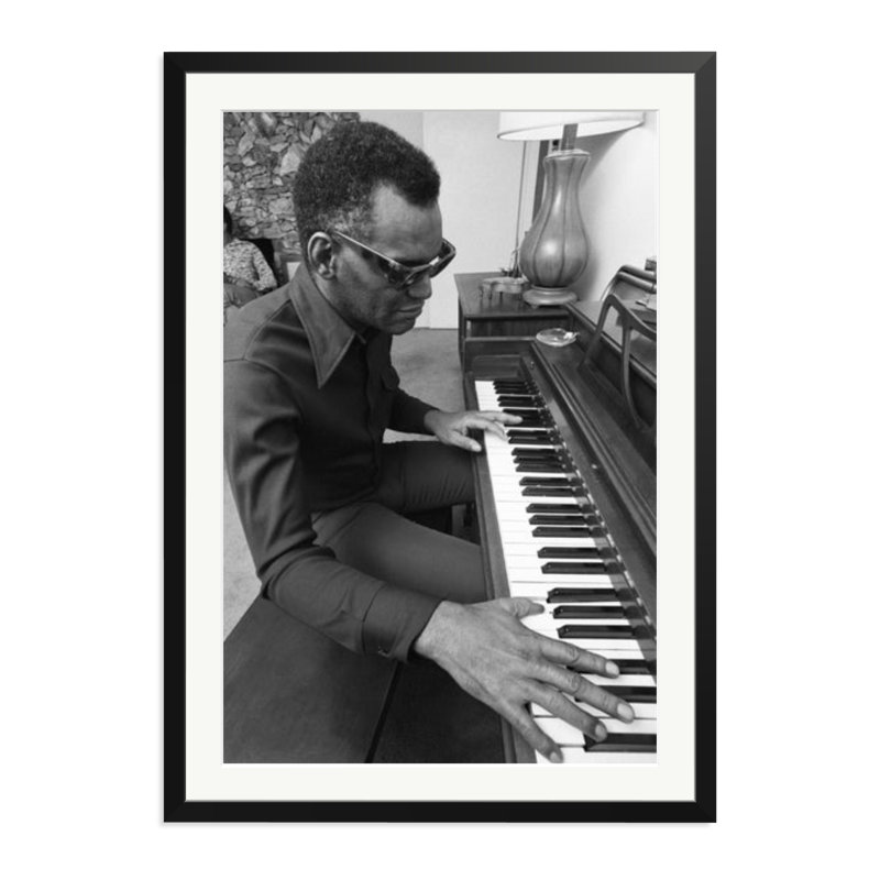 Ray Charles at home, 38" H x 27" W, Black