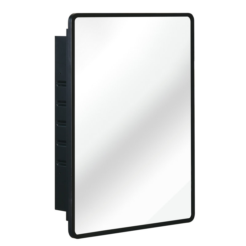Armoire à miroir en métal à fixation murale ou encastrée, H 5,16 po x l 30,04 po x P 23,96 po