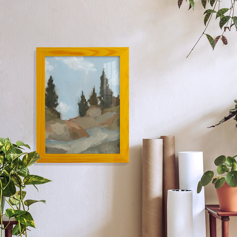 West Fourche Trail II sur papier, H 11 po x l 9 po x P 1 po, Jaune