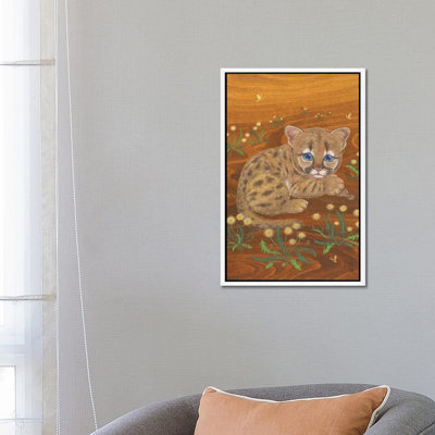 Cougar And Dandelions by Martin Hsu - Painting on Canvas