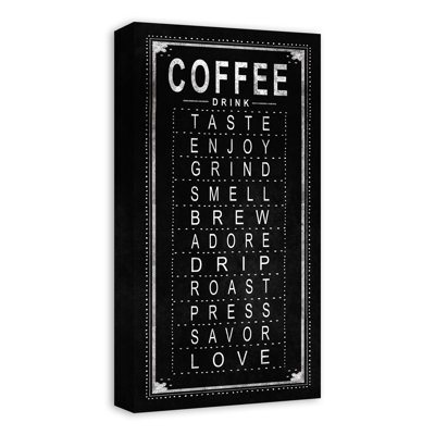 «Coffee Verbs», reproduction sur toile sans cadre