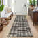 Modern Machine Washable Plaid Floor Cover with Non-Slip Backing, Stain-Resistant Low Pile Indoor Mat, Farmhouse Accent Carpet