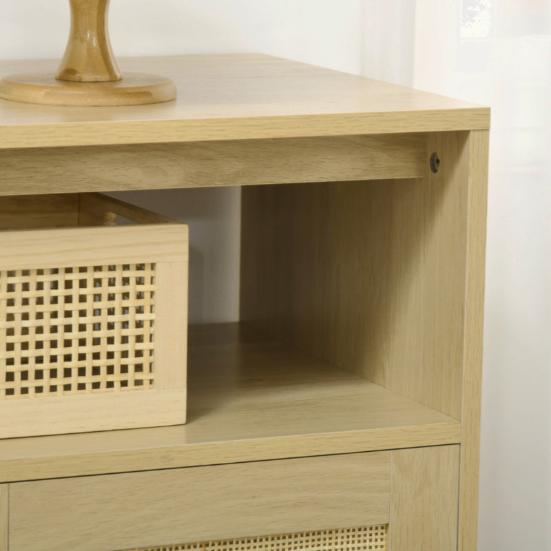 Buffet avec portes en rotin