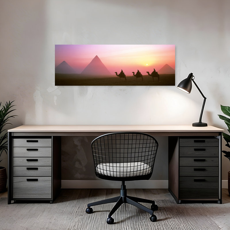 Giza Pyramids Egypt by Collezione Panoramica - Wrapped Canvas Panoramic Print, 30.48 cm H x 91.44 cm W