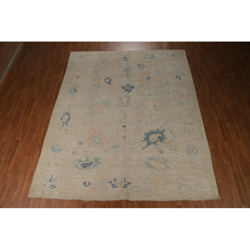 Vegetable Dye Oushak Turkish Area Rug 9x11
