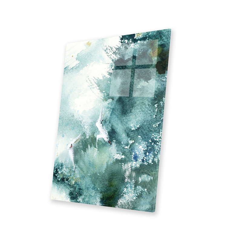 Impression de vagues de mer sur verre acrylique, H 24 po x l 16 po x P 0,25 po