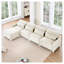 Canapé modulaire blanc en chenille modulaire 4 places avec 1 repose-pieds mobile, salon moderne-1535056452