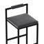Luxueux tabourets de bar en velours gris, siège carré, dossier bas, 2 tabourets de haute qualité en noir, design ergonomique, repose-pieds, espaces multiples-1173583400-1173583402