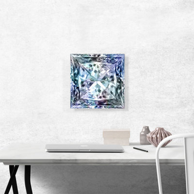 " Blue White Princess Cut Diamond Jewel "