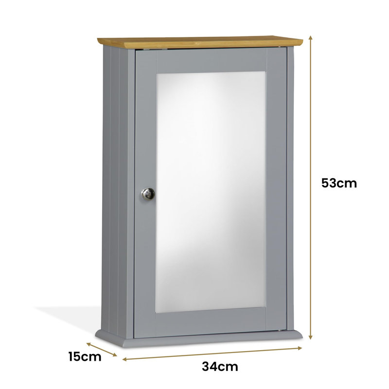 Sizemore W H Wall Mounted Required Medicine Cabinet Mirror Fixed, Grey