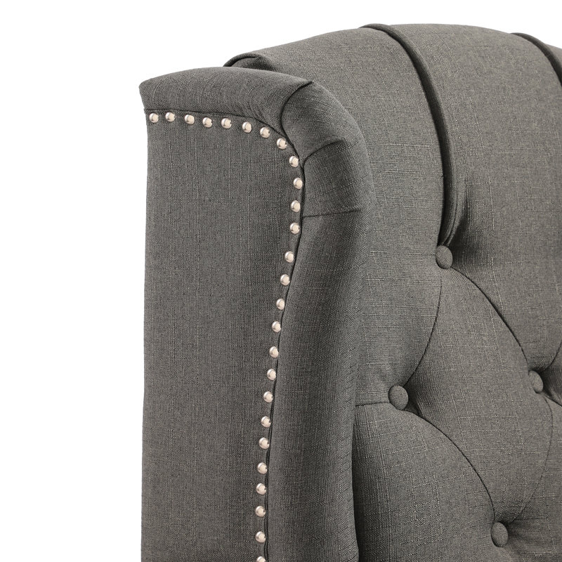 Fauteuil inclinable à oreilles avec massage et chaleur Accent, Mélange de lin gris