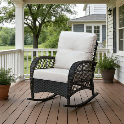Premium Outdoor Patio Single Cushion, Water-Resistant 28D High-Density Sponge Replacement Cushion For Wicker Chair