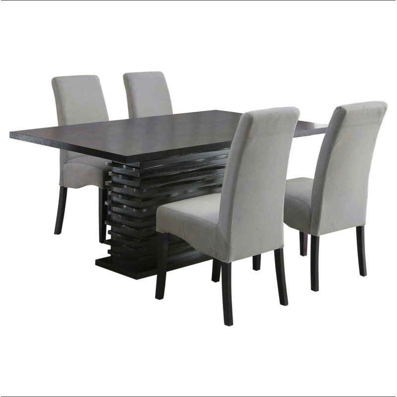 Shandra Grey and Black 5-piece Dining Set, 5
