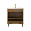 Ensemble de meuble-lavabo autoportant simple 30 po en brume de noyer avec plateau en pierre d'ingénierie Tavoleto Tavoleto-94514451-94514450