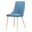 2 chaises de salle à manger de style Mid-Century moderne, finition bleue et noyer, revêtement de siège confortable, noyer, construction, soutien du dos, instructions d'assemblage simples