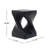 MGO Twist Shape Side Table, Wood-Like Texture, Black Color-331591625