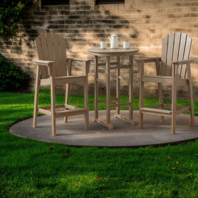 Ensembles de salle à manger de patio durables en Hdpe, style en bois antique pour utilisation sur le balcon