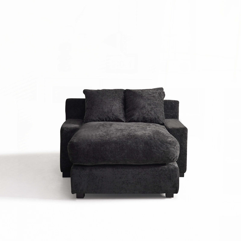 Canapé-lit de luxe moderne pour le salon, Noir, noir, noir, noir